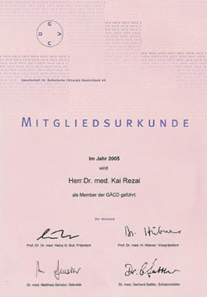 Meber of the society for aesthetic medizin Germany